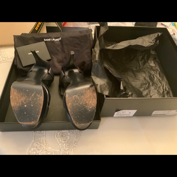 YSL Tribute platform sandal navy 40 1/2 - Picture 9 of 10